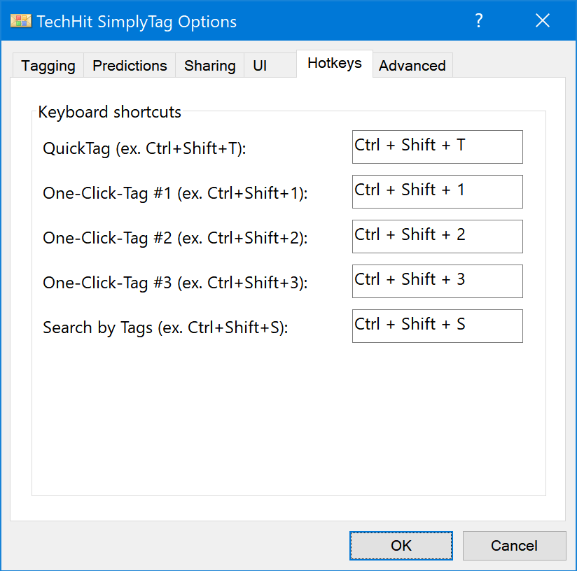 Options Window — SimplyTag Documentation